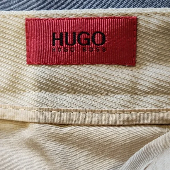 HUGO Cream Chevron Dress Pant 34R - Picture 3 of 7